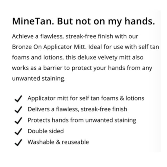 MINETAN FLAWLESS TANNING MITT FOR FACE & BODY - 1 MITT - Picture 7 of 7